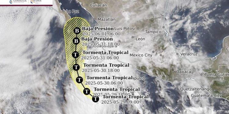 Tormenta Tropical Alvin amenaza con lluvias y oleaje en Guerrero y el Pacífico mexicano